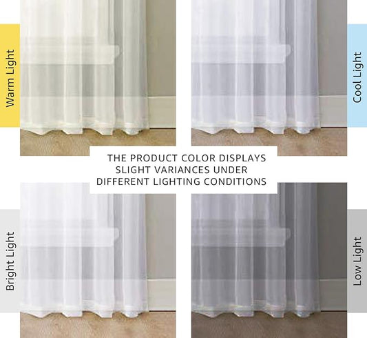 2 Panels White Sheer Curtains – Lightweight Voile Drapes for Bedroom, Living Room &amp; Archways | Grommet Top | 54"W x 84"L Each Panel | Total Width 108 Inches