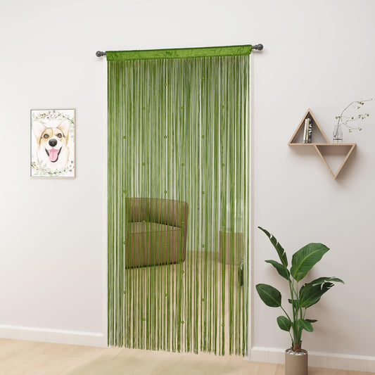 Beaded Curtains Beaded Curtains for Doorways Crystal Suitable for Interior Decoration and Partitions Hippie Wardrobe Curtains (Green, 39" x 79")