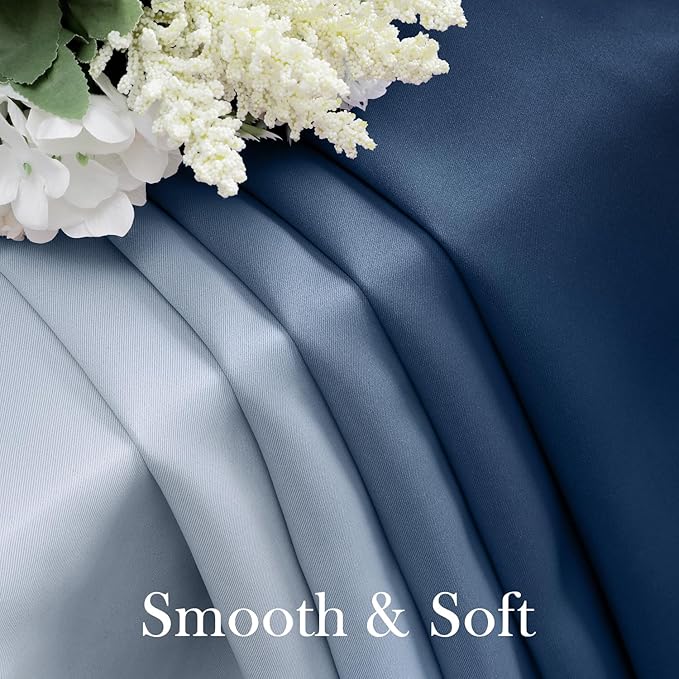 Navy Blue Gradient Blackout Curtains 52 x 84 Inches Long Gradient Room Blackout Insulation Energy Saving Grommet 2 Panel Curtains for Living Room, Bedroom