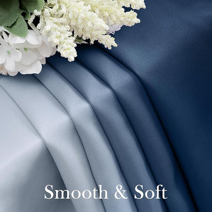 Navy Blue Gradient Blackout Curtains 52 x 84 Inches Long Gradient Room Blackout Insulation Energy Saving Grommet 2 Panel Curtains for Living Room, Bedroom