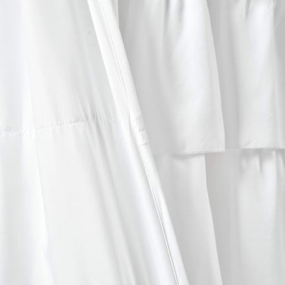 White Ruffled Tiered Curtain, 50×84 Inches Single Panel, Romantic Pleated Window Decoration