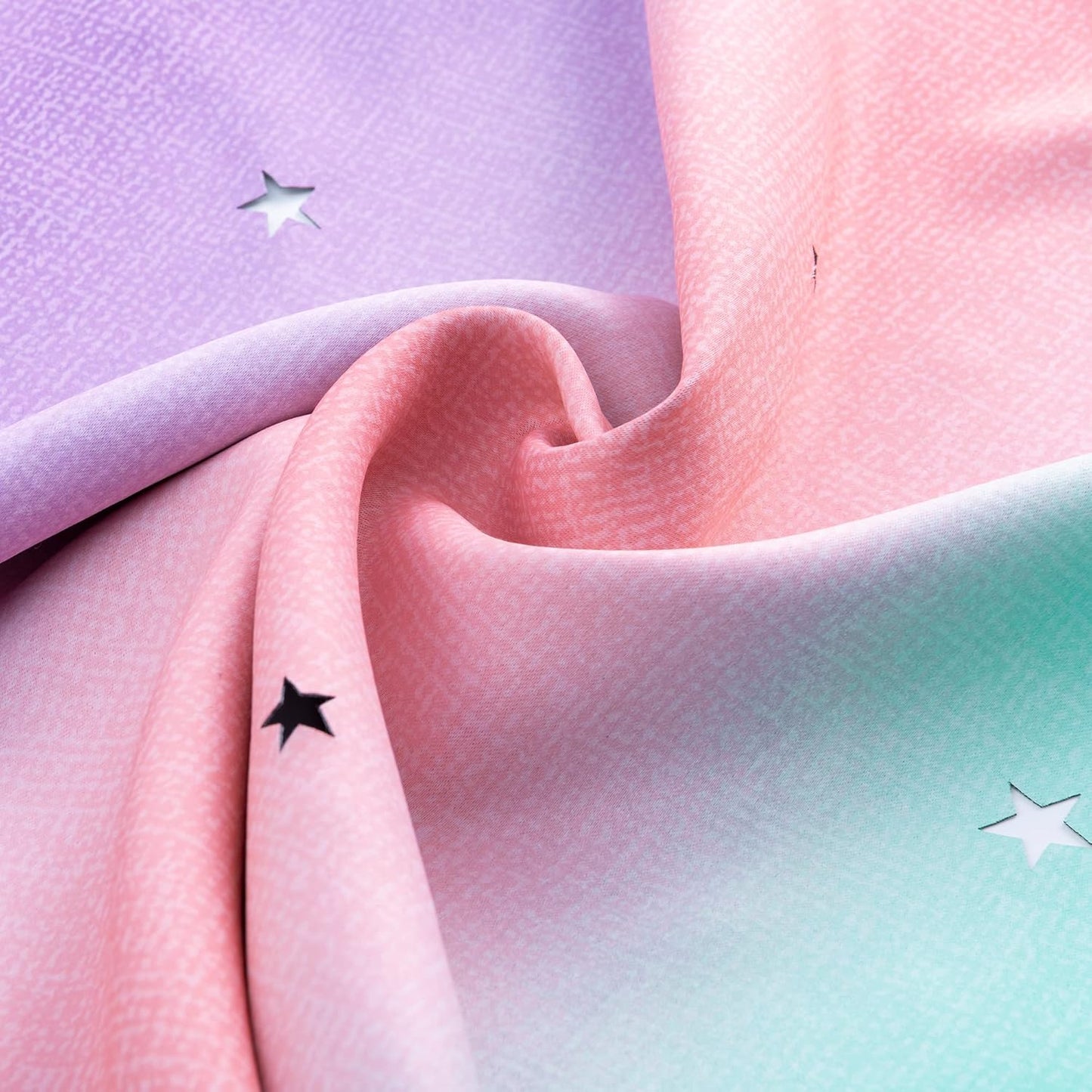 Girls Bedroom Decorative Curtains, Rainbow Blackout Curtains, Kids Room Decor, Purple, Perfect for Little Girls' Rooms, Unicorn Wall Sticker, Pink Curtains, Green, 63 Inches Long, 34 Inches Wide, 1 Piece