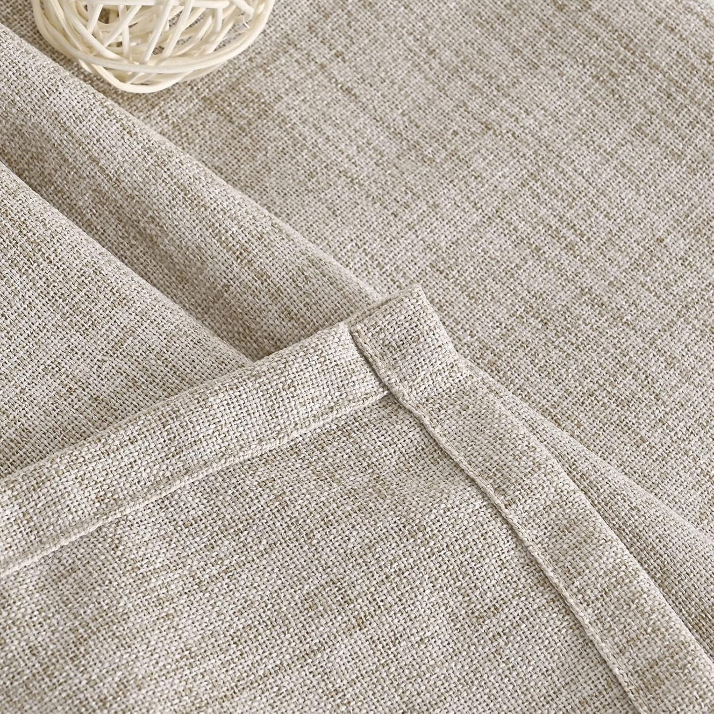 Linen Semi-Sheer Curtains, 2-Pack, 72" Long, for Living Rooms - Light-Filtering Curtains with Rod Pocket and Back Pulls, Country Beige Window Treatments, for Dining Rooms and Bedrooms, 52 X 72"